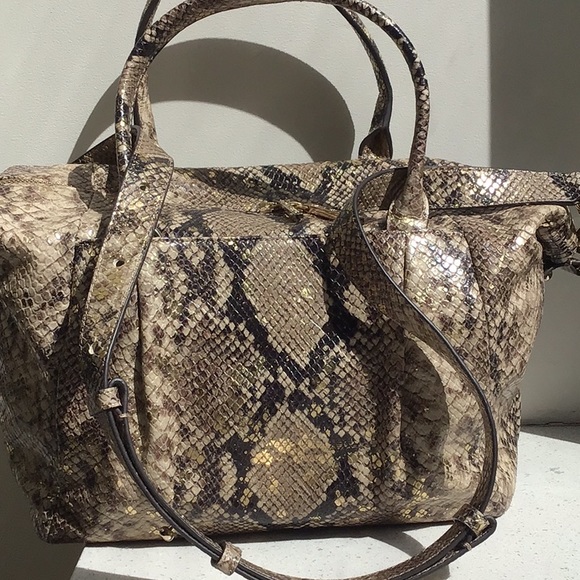 Elaine Turner Gold Python Leather Satchel - Picture 3 of 5